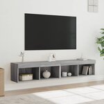 vidaXL Meubles TV avec lumières LED 2 Pièces sonoma gris 80x30x30 cm