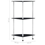 vidaXL Étagère 3 niveaux Noir 30x30x67 cm Verre trempé