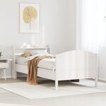 vidaXL Cadre de lit sans matelas blanc 90x200 cm bois de pin massif