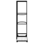 vidaXL Jardinière à 4 niveaux avec roues 44x23x80 cm Noir Fer