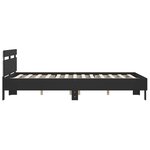 vidaXL Cadre de lit avec LED sans matelas noir 140x190 cm