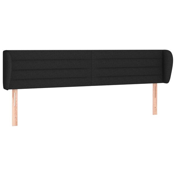 vidaXL Tête de lit avec oreilles Noir 163x23x78/88 cm Tissu