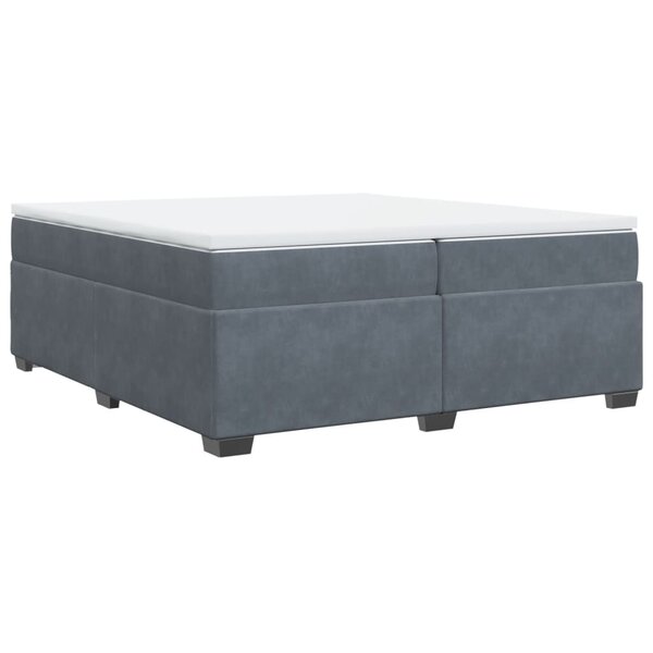 vidaXL Sommier à lattes de lit et matelas Gris foncé 200x200cm Velours