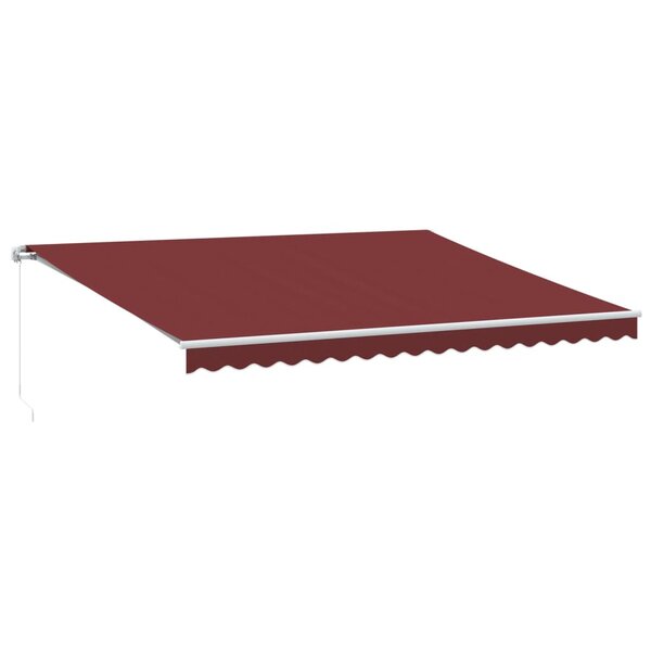 vidaXL Auvent manuel rétractable avec LED bordeaux 450x350 cm