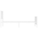 vidaXL Cadre de lit métal sans matelas et pied de lit blanc 100x200 cm