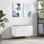 vidaXL Armoire à disques blanc brillant 74 5x38x48cm bois d'ingénierie