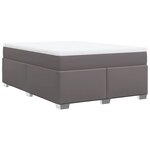vidaXL Sommier à lattes de lit avec matelas Gris 160x200 cm Similicuir