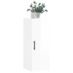 vidaXL Armoire murale blanc brillant 34 5x34x90 cm