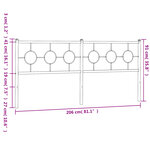 vidaXL Tête de lit métal blanc 200 cm