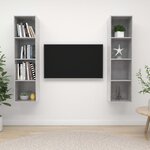 vidaXL Meubles TV muraux 2 Pièces Gris béton Aggloméré