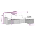 vidaXL Salon de jardin 5 Pièces avec coussins gris clair résine tressée