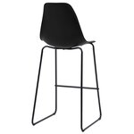 vidaXL Chaises de bar lot de 6 noir plastique