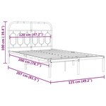 vidaXL Cadre de lit métal sans matelas avec tête de lit noir 120x200cm