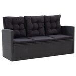 vidaXL Salon de jardin 6 Pièces avec coussins Résine tressée Noir
