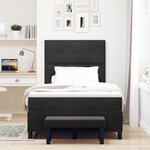 vidaXL Lit à Ressorts avec Matelas & Banc Noir 120x190 cm Velours