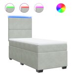 vidaXL Sommier à lattes de lit et matelas Gris clair 90x190 cm Velours