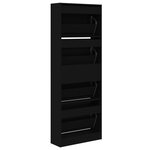 vidaXL Armoire à chaussures noir 60x21x163 5 cm bois d'ingénierie