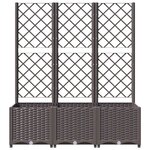 vidaXL Jardinière avec treillis Marron 120x40x136 cm PP