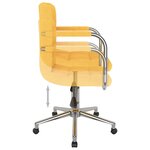 Chaise fauteuil siège pivotante de bureau informatique étude Jaune moutarde tissu jaune 02_0024137