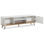 Meuble TV scandinave GÖTEBORG - Blanc - 2 Portes - 160 x 40 x 50 cm