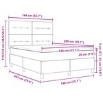 Lit à ressort vidaXL avec matelas bleu foncé 140x200 cm en velours