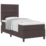 vidaXL Lit Box Spring avec Matelas Marron 90x200 cm Tissu