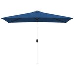 vidaXL Parasol d'extérieur avec poteau en métal 300x200 cm Azuré