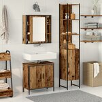 vidaXL Ensemble de meubles de salle de bain 3 pièces en bois vieilli