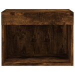 vidaXL Table de chevet murale avec lumières LED chêne fumé