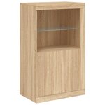 vidaXL Buffet avec lumières LED chêne sonoma 162x37x100 cm