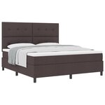 vidaXL Lit box spring avec matelas marron foncé super king tissu