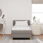 vidaXL Lit à ressort avec matelas en taupe - 100x200 cm en tissu