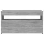 vidaXL Meuble TV avec lumières LED Sonoma gris 75x35x40 cm
