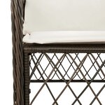 vidaXL Ensemble à manger de jardin 5 Pièces et coussins marron poly rotin