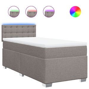 vidaXL Sommier à lattes de lit avec matelas Taupe 80x200 cm Tissu