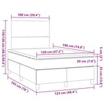 vidaXL Sommier à lattes de lit et matelas marron foncé 120x190cm tissu