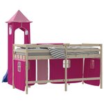 vidaXL Rideaux pour lit mezzanine avec tour rose polyester