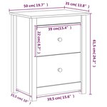 vidaXL Table de chevet Marron miel 50x35x61 5 cm Bois de pin massif