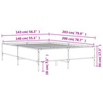 vidaXL Cadre de lit sans matelas chêne sonoma 140x200 cm