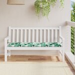 vidaXL Coussin de banc de jardin - Motif de feuilles  150x50x4 cm  en tissu Oxford