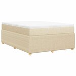 vidaXL Sommier à lattes de lit avec matelas Crème 140x200 cm Tissu