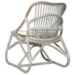 vidaXL Chaise en rotin Gris Lin