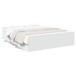 vidaXL Cadre de lit avec tiroirs sans matelas blanc 160x200 cm