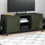 vidaXL Meuble TV vert olive 100 5x39x43 5 cm acier laminé à froid
