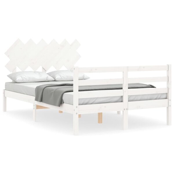 vidaXL Cadre de lit sans matelas blanc 120x200 cm bois massif