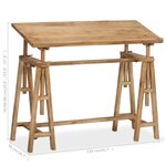 Vidaxl table à dessin bois de manguier massif 116 x 50 x 76 cm