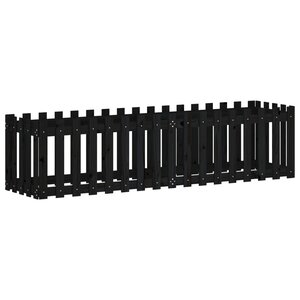 vidaXL Lit surélevé de jardin design de clôture 200x50x50cm pin massif