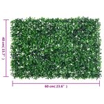  vidaXL Clôture à feuilles d’arbustes artificiels  6 Pièces vert 40x60 cm
