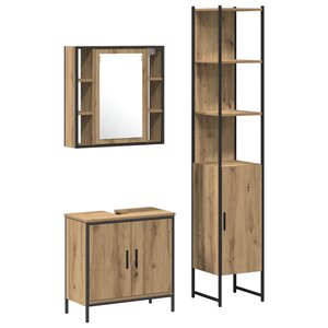vidaXL Armoire de salle de bain Chêne artisan 33x33x185 5 cm Bois d'ingénierie