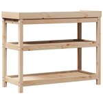 vidaXL Table de rempotage avec étagères 108x45x86 5 cm bois massif pin